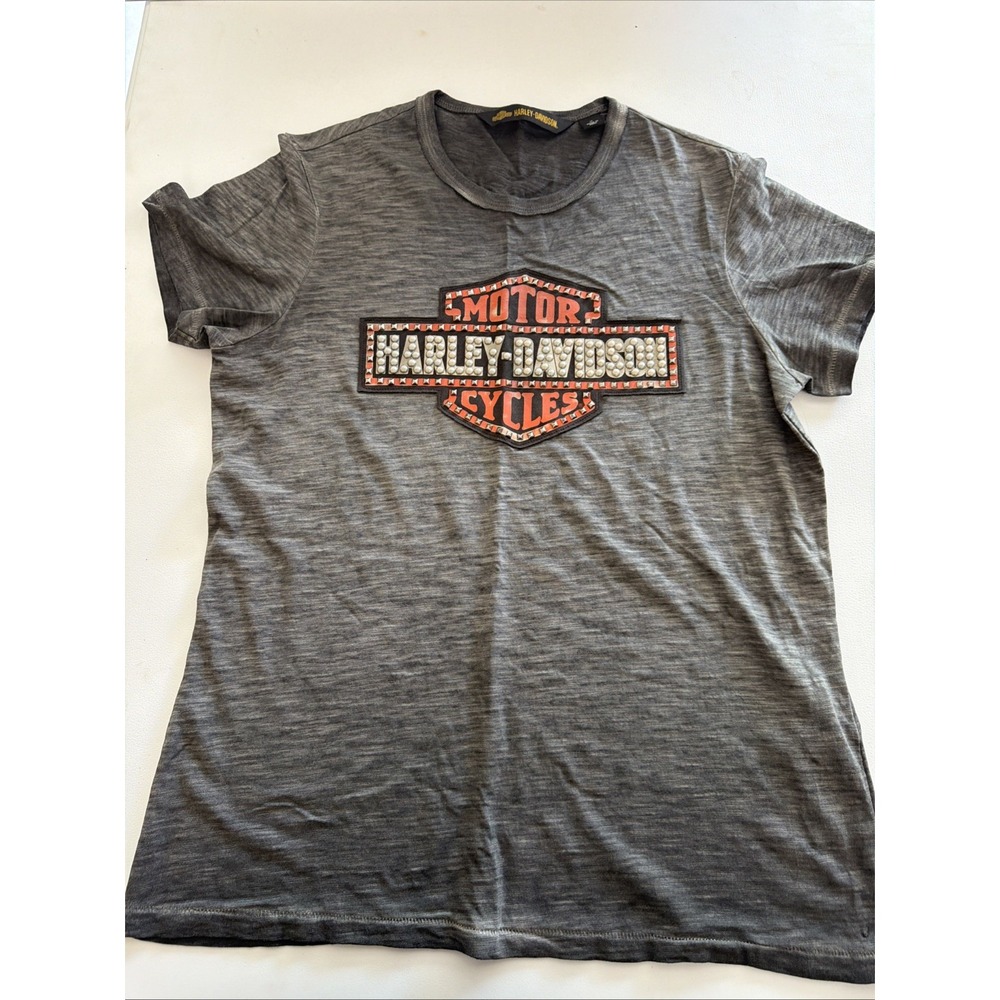 Harley Davidson Women's Studded Grey Medium Shirt